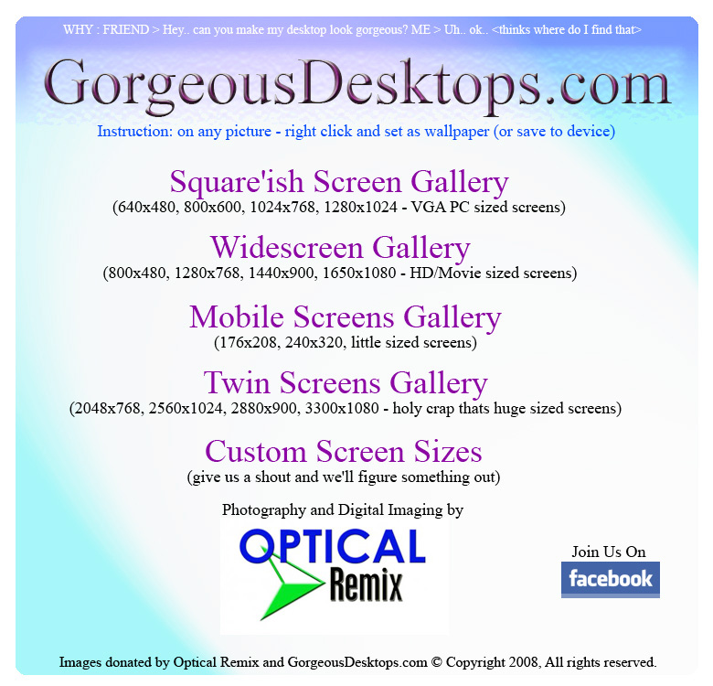 www.gorgeousdesktops.com VGA sizes